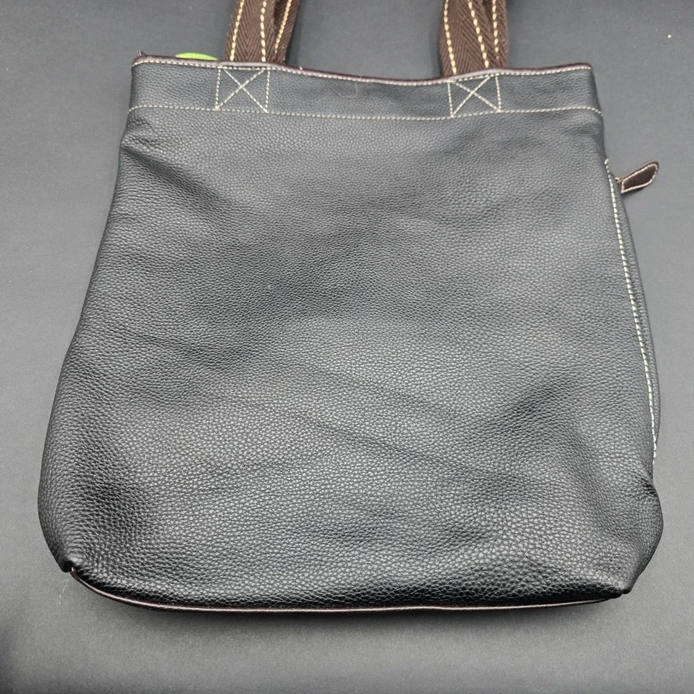 Chala Handbags Cardinal Bird Large Tote Black Vegan Leather Shoulder Bag